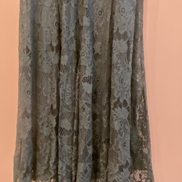 LULU'S Forest Green Spaghetti Strap Vneck Maxi Prom Dress Size Large - Picture 5 of 6